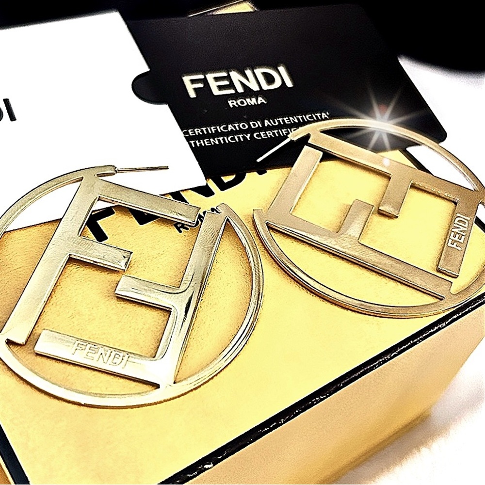 Authentic FENDI F is Fendi Large Hoop Earrings (LOWEST PRICE!) No negotiations! - Picture 3 of 13